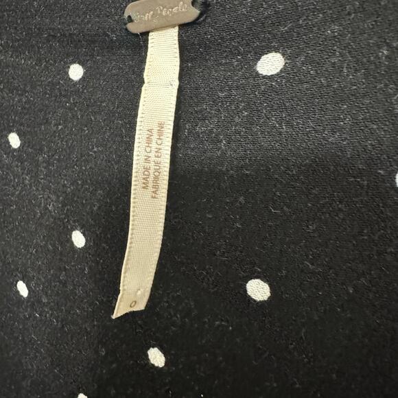 Free People All Yours Retro Black & White Polka Dot Ruffle Tie Mini Dress Size 0 - Picture 6 of 7